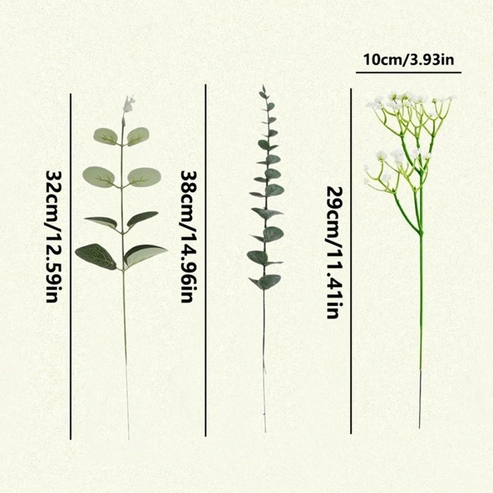 5Pcs Mixed Artificial Flowers Artificial Plant Silver Dollar Leaves DIY Bouquets  Wedding