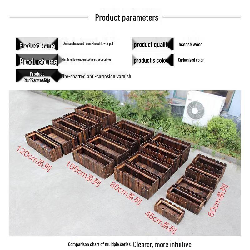 HANDUNYOU Outdoor Wooden Planter Box with Partition