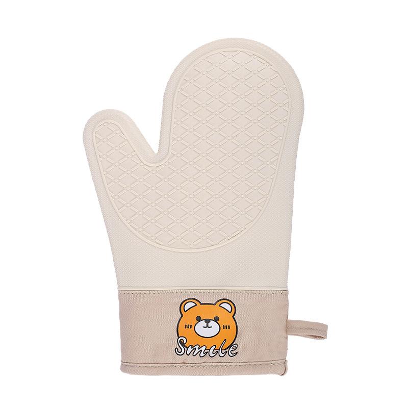 Single Oven Mitts Nordic Style Silicone Gloves Thickened Insulation Gloves Anti Slip Anti Scald Oven Gloves Kitchen Baking Tools