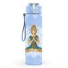 1PC Meditating Yoga Figure 750ml Color Plastic Sports Water Bottle Leakproof Flip Straw Lid Suitable for Sports Office Home Use