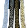 Silver Glitter Embroidery Ribbon Trim Vintage Ethnic Boho Floral Fabric Ribbon Trim Spun Silver Traditional Chinese Pattern