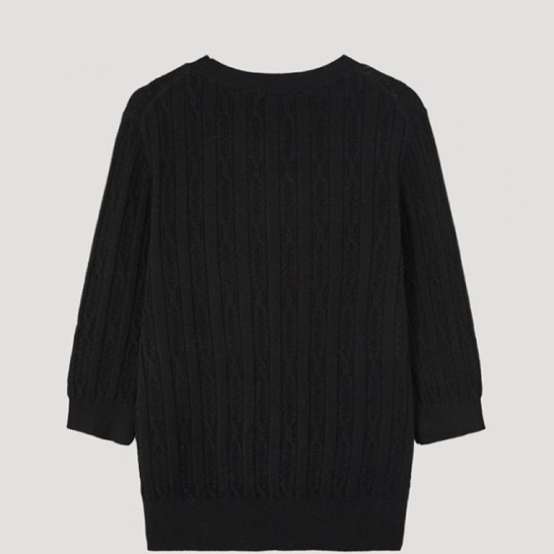 She S miSS Cable Half Sleeve Knit SSkpop11030 Bk