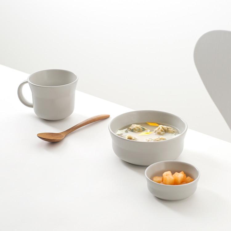 Tackaon Milky Children's Ceramic Tableware Set 5p Kids Toddler Children Elementary School Student Bowl