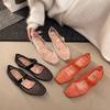 Versatile Breathable Crystal Flat Sandals - Non-Slip Beach Shoes with Fashionable Hollow Design