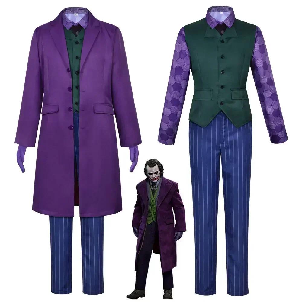 Herren Clown Cosplay Kostüm Clown Komplettset Mantel Hemd Weste Krawatte Anzug Outfits für Herren Halloween Kostüme Anzug Cosplay Film&TV Dunkel