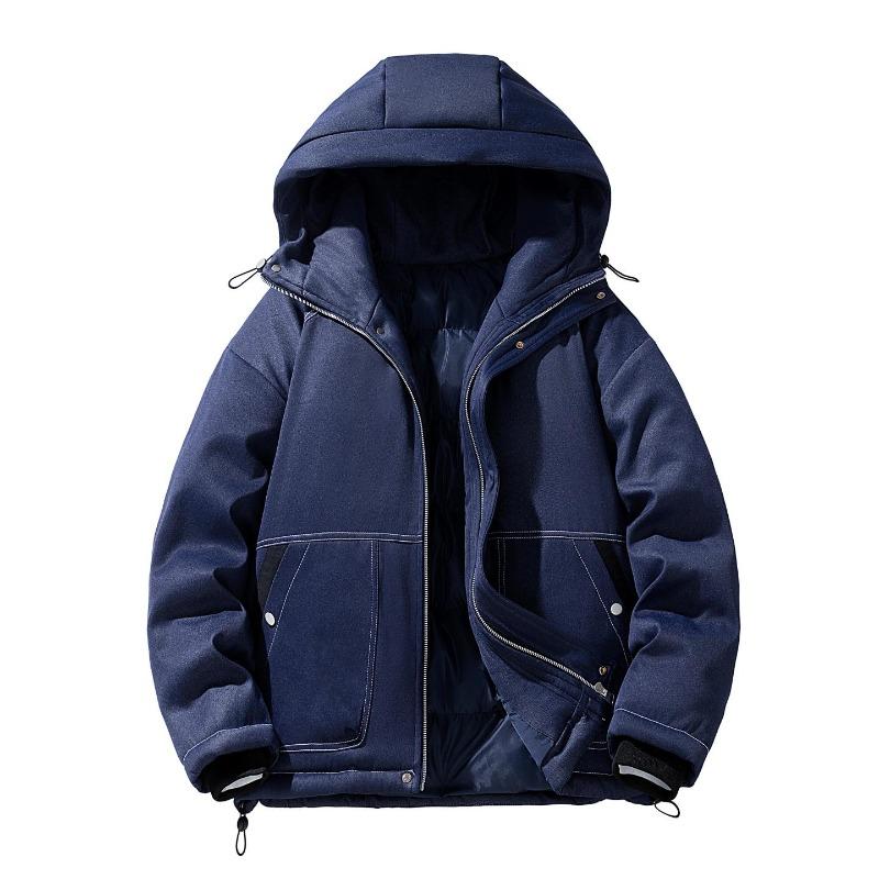 Kışlık Kaz Tüyü Pamuklu Mont, Sıcak ve Günlük, Bol Kesim Erkek Kapüşonlu Ekmek Montu, Pamuklu Mont, Günlük Pamuklu Mont