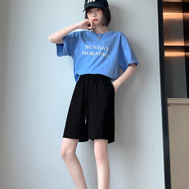 Dámské ležérní volné letní sportovní šortky s širokými nohavicemi a vysokým pasem