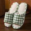 New Four Seasons Wood Flooring Home Couple Cotton and Hemp Four Seasons Cloth Slippers Diamond Checkerboard and Linen Slippers