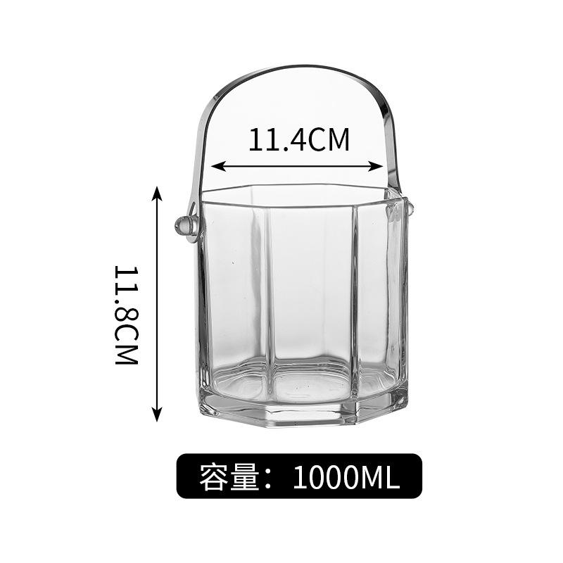 Large Capacity Glass Ice Bucket, Creative Red Wine and Beer Insulated Bucket, Household European Style Chilled Champagne Bucket
