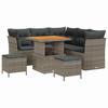Garden Sofa Set with Cushions and Storage 8 Pcs Grey