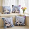 Kamisato Ayato Cute Genshin Cushion Cover Square Short Plush Pillow Case Living Room Sofa Home Decor Funda X