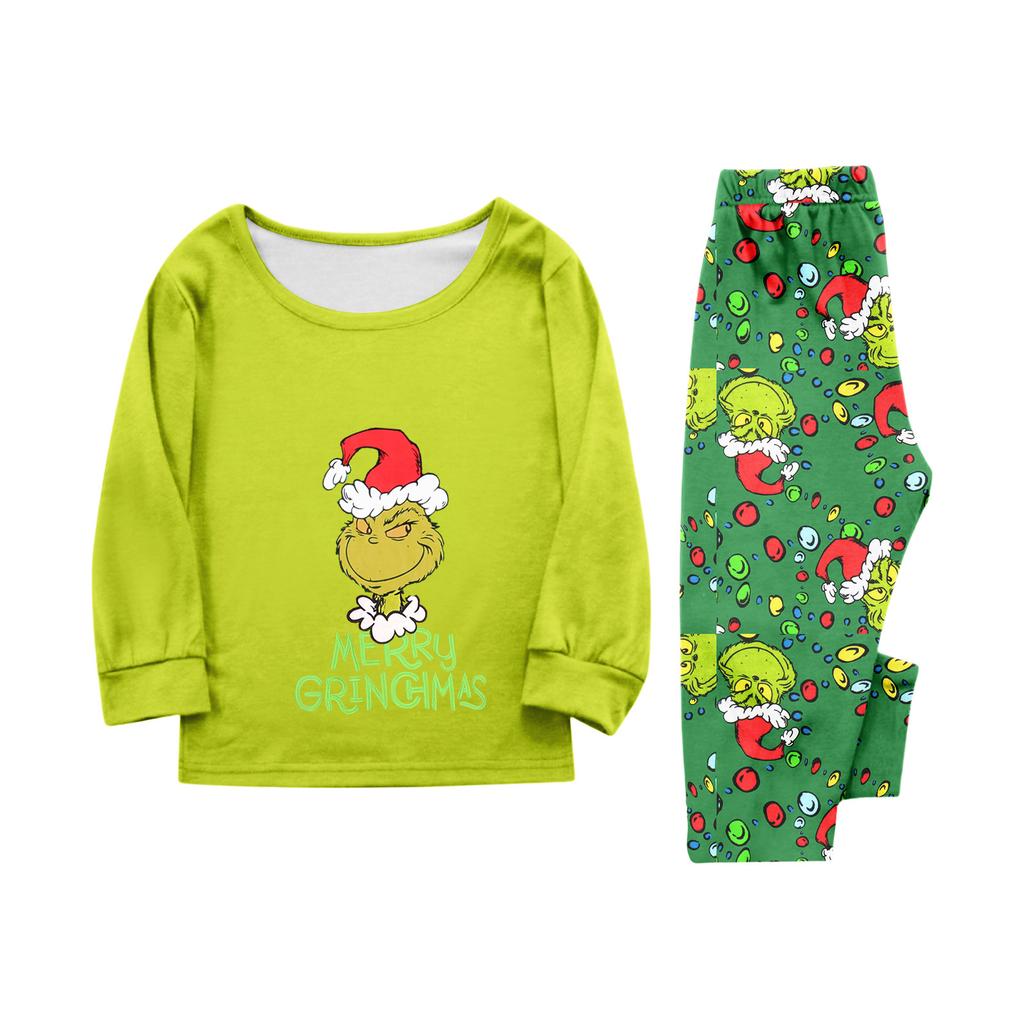 Parent-child Christmas Print Home Suit Long-sleeved Top And Pants
