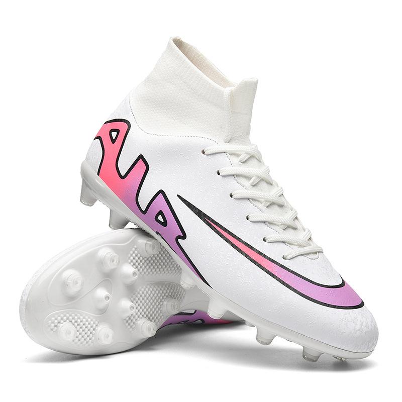 A 2025 high-top football shoe AG long nail TF broken nail youth male student training competition sports shoes