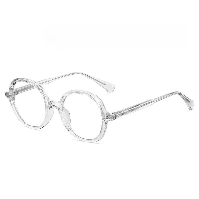 New TR90 Full-frame Glasses Frame Japanese Plate Pin Round Glasses Retro Thick Border Blue Flat Mirror