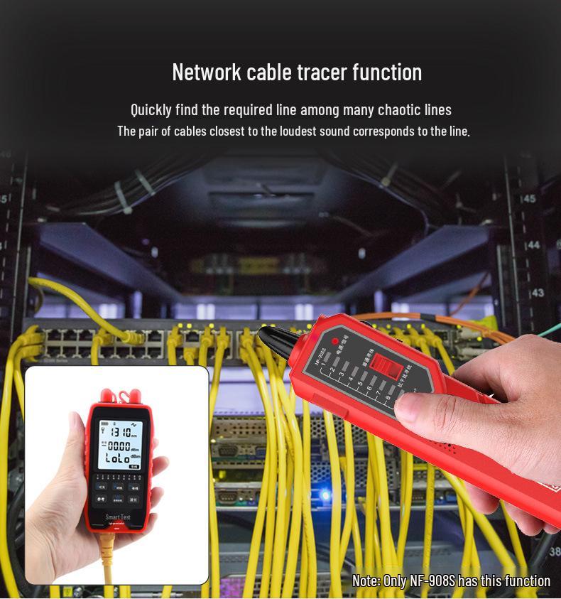 Shrew NF-908L Rechargeable Optical Power Meter & Red Light Pen Fiber Optic Test Tool