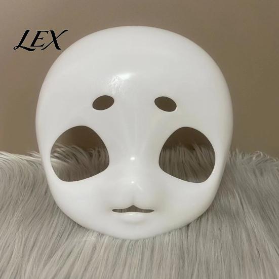 White Animal Mask DIY Base for Fursuit, 3D Cosplay Costume Supplies Mask, Blank Furry Therian Halloween Parties Accessories