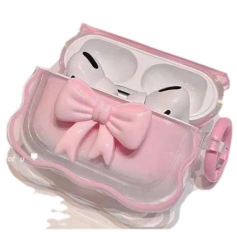 Smudge Bow AirPods Pro Earphone Cover for Apple 1/1/1 Generation Wireless Bluetooth Silicone Cover