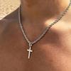 New Stainless Steel Cross Pendant Necklace for Men Women Gold Silver Color Jewelry Male Female Necklaces Chokers Gifts