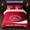 Set Biancheria da Letto Personalizzato Ajax Amsterdam con Nome Testo 1 Copripiumino+2 Federe Logo Calcio Regalo Personalizzato per Occasioni Speciali Decorazione Camera da Letto