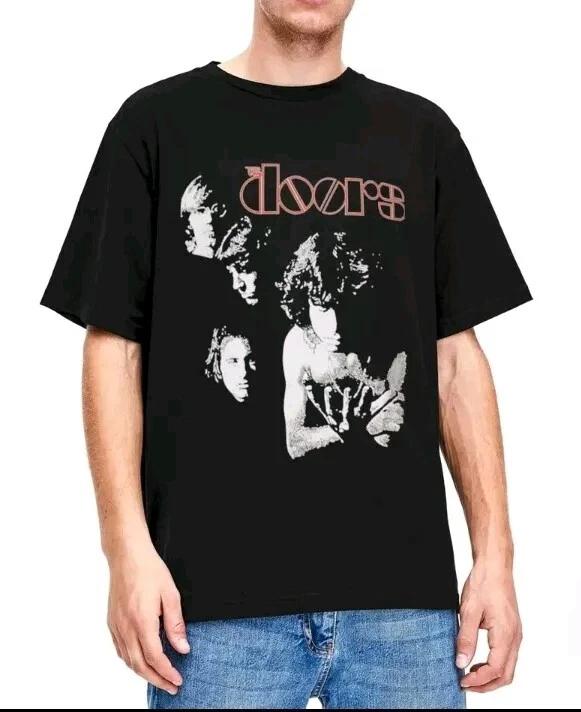 The Doors 70's Rock N Roll Band Style T-shirt  Cotton high quality casual fashion streetwea  graphic t shirts  mens t shirts