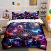 Astrology Galaxy Art Set Bedding Set with 1 Duvet Cover 2 Pillowcases Single Double King Queen, Gift