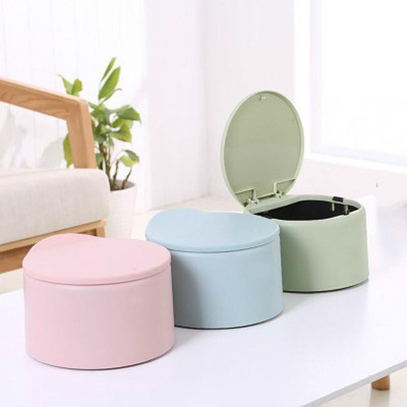 Desktops Mini Waste Bins Creative Covered Kitchen Living Room Trash Can