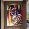 Modern Abstract Love Figure Canvas for Living Room or Bedroom - HD Decorative Mural