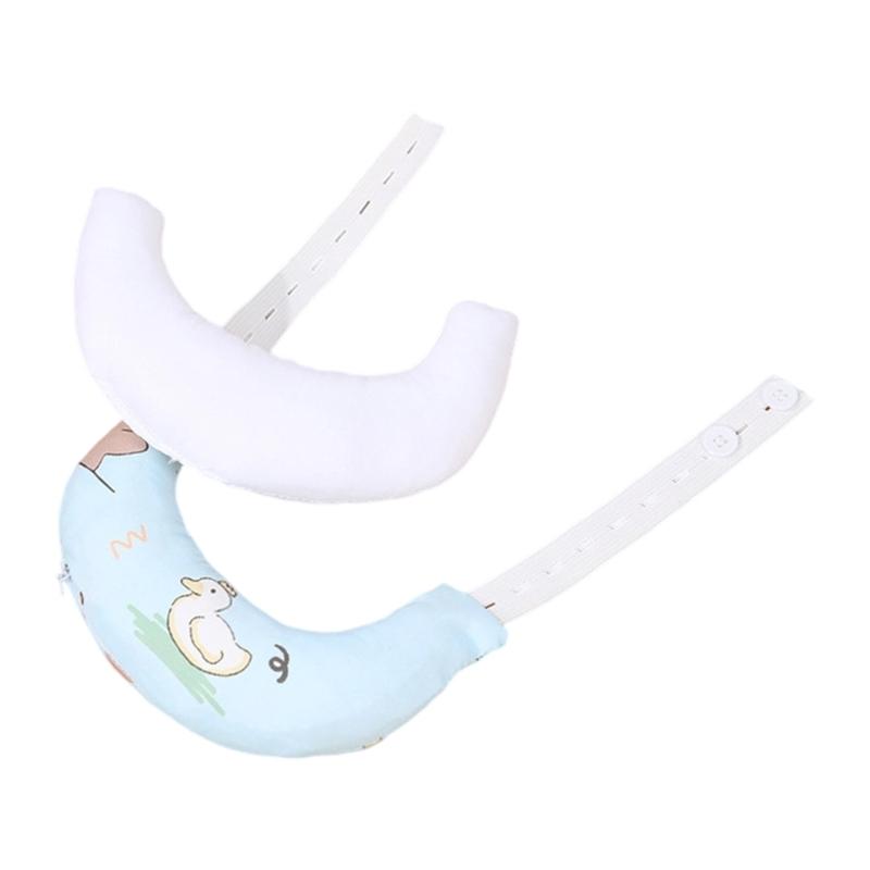 Baby Pillow with Ergonomic Neck Support Breathable Cotton Pillow with Cartoon Pattern for Newborns Infant