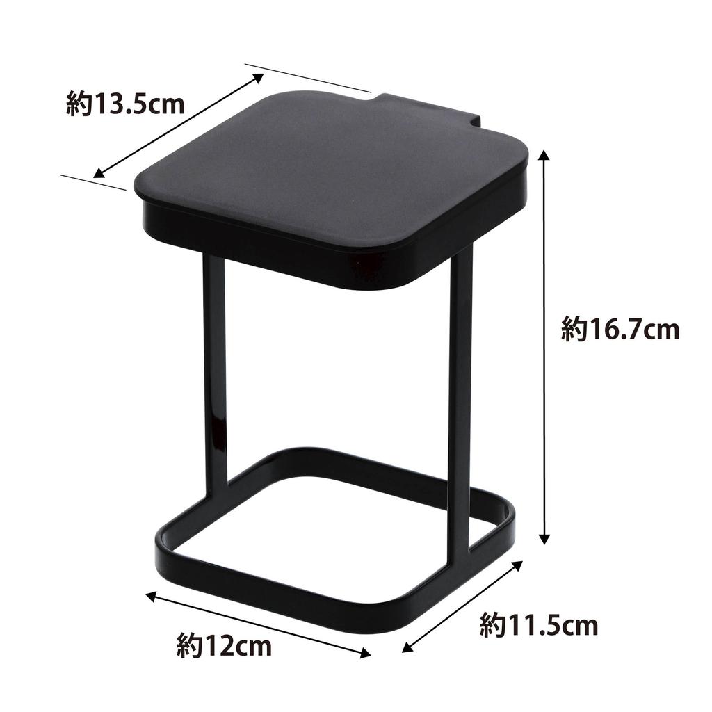 Yamazaki Eco-Friendly Plastic Bag Holder with Lid, Tower, Black, 3331