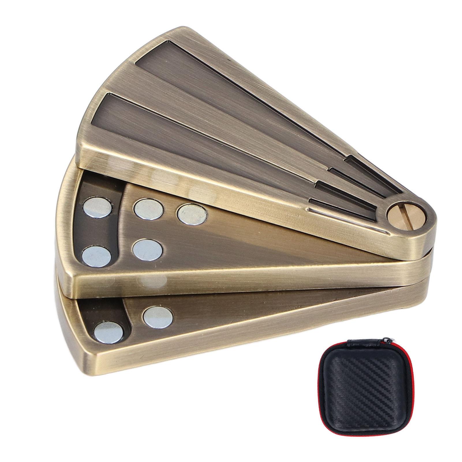 

3-слойный веерообразный слайдер для снятия стресса, механический, снимающий беспокойство, портативный металлический веерообразный толкатель медный