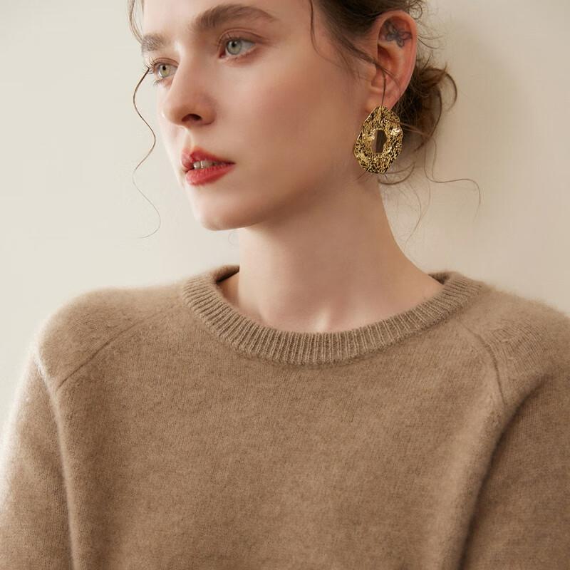 Women's 100% Cashmere Round Neck Pullover Sweater