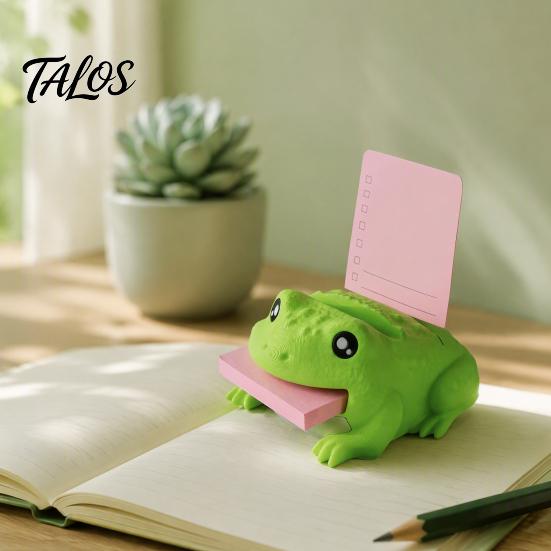 Desktop Organizer for Sticky Notes Cute Note Holder Toad, Desk Notepad Holder, Fun Pen Creative Office Gifts Friends Memo Stand, Accessory Gift