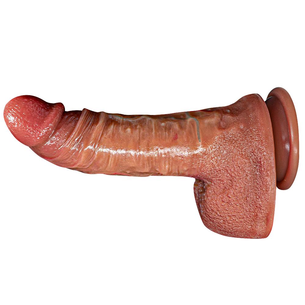 Meat Chick Double Liquid Silicone Artificial Penis Makeup Female Masturbator Thick Long Vacation Penis Adult Sexual Supplies