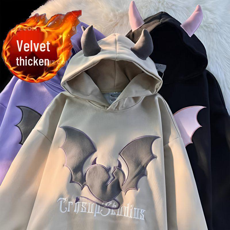 Унисекс Ретро Худи Большого Размера  Маленький Демон  M