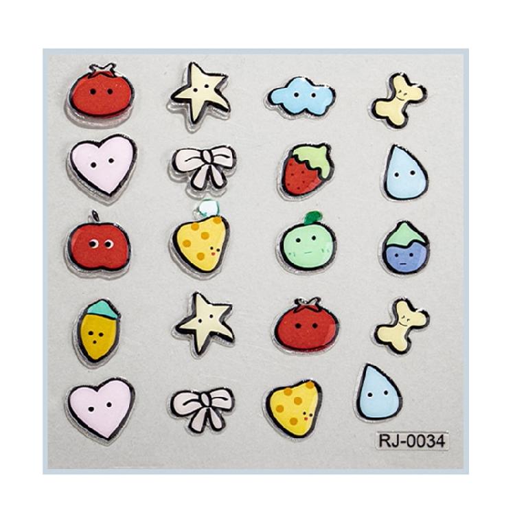 5D Мультяшная Наклейка для Ногтей для Маникюра Рельефные Гравированные Декали для Ногтей Принадлежности для Ногтей