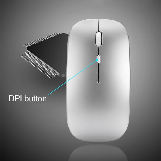 Universal Ultra-thin Rechargeable Mute Wireless Mouse for Notebook Computer PC