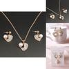 Minimalist Jewelry Set With Artificial Pearls And Water Drop Crystals For Women