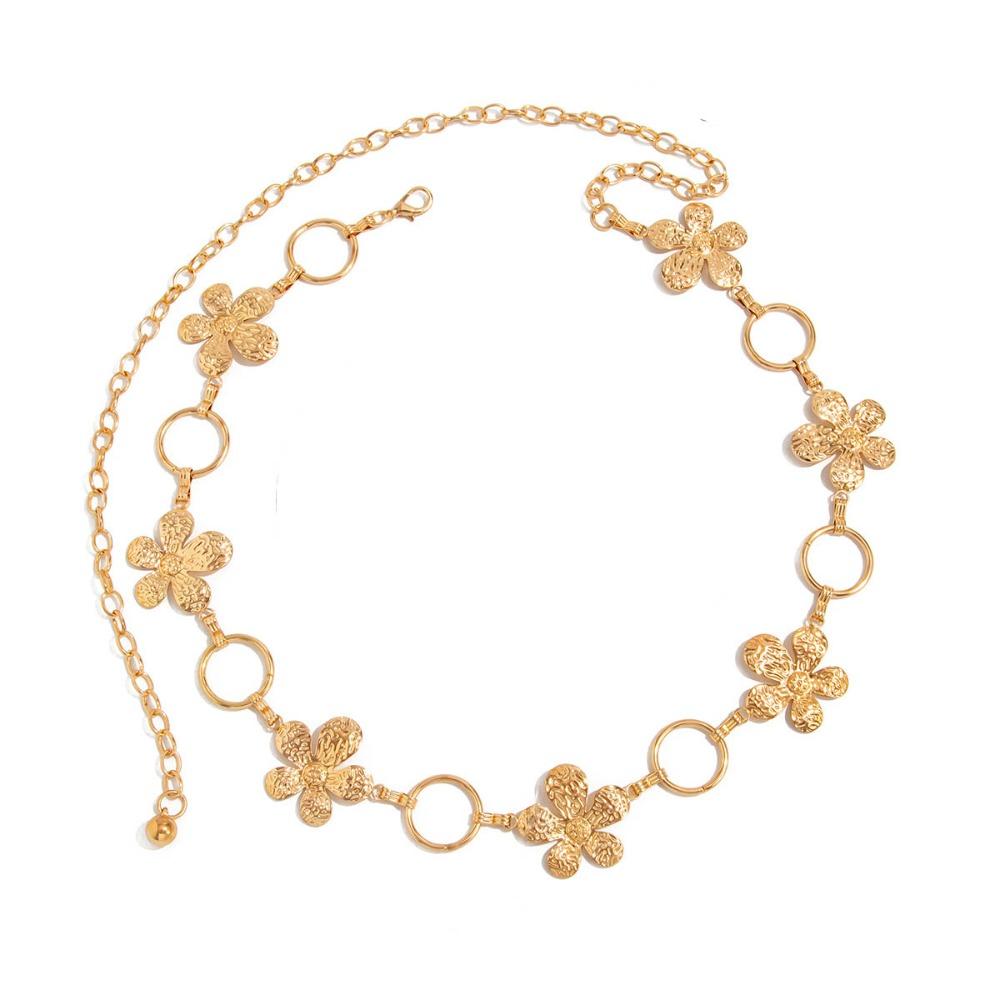 

Сплав Цветок Поясная цепочка Этнический стиль Цепочка для живота Модная цепочка для тела Женщины B