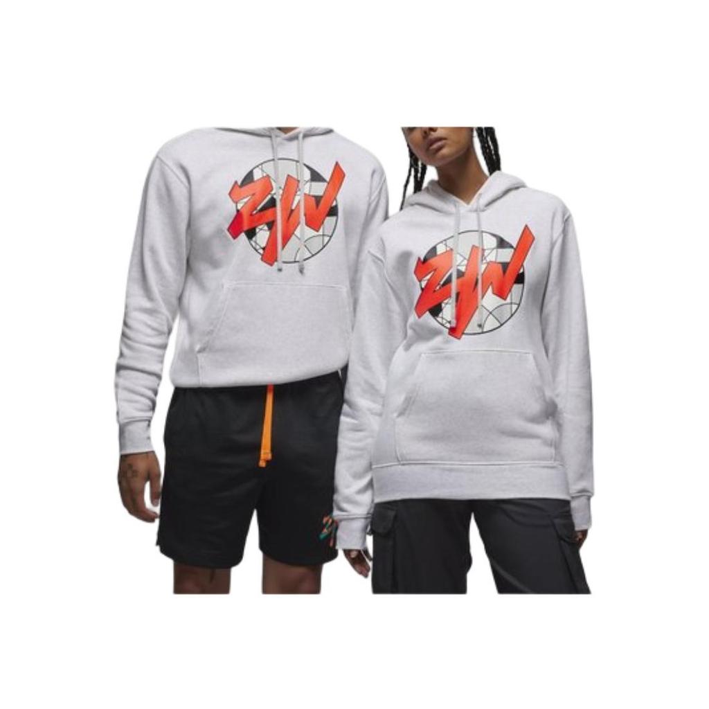 Jordan Printed Hoodie With Drawstring Long Sleeves Men Tops Grey FD2391-051