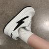High-value Black and White Panda Board Shoes Ins New Original Couple Wasteland Wind Lightning Bread Student Casual Shoes