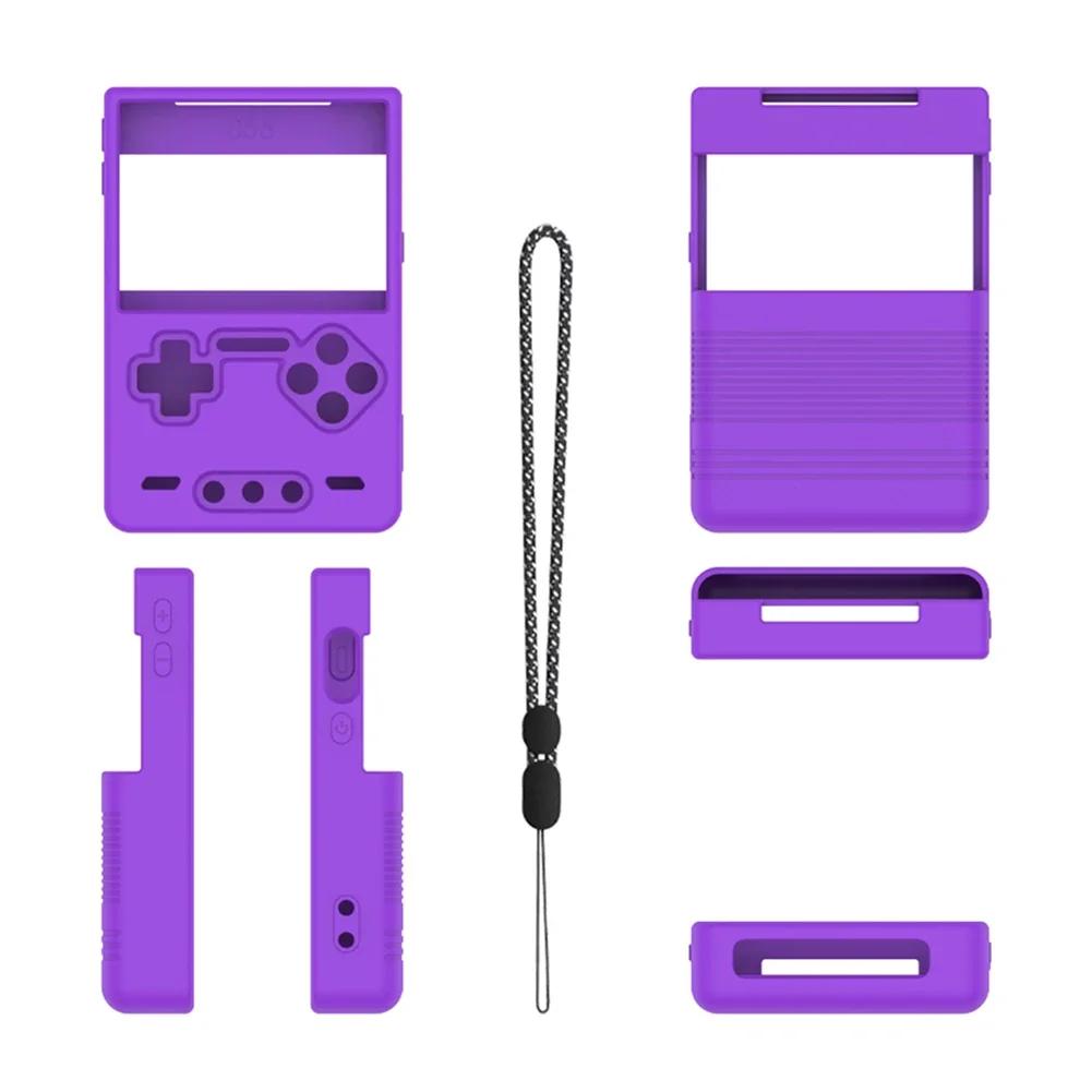 

Silicone Protective Case Anti-Scratch Protector Shell Sleeve with Lanyard Protector Cover for Trimui Brick Handheld Game Console фіолетовий