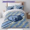 Memphis Grizzlies Pattern Bedding Set Quilt Cover Pillowcase Home Decor Gift (1 * Duvet Cover + 2 * Pillowcase, Without Core)