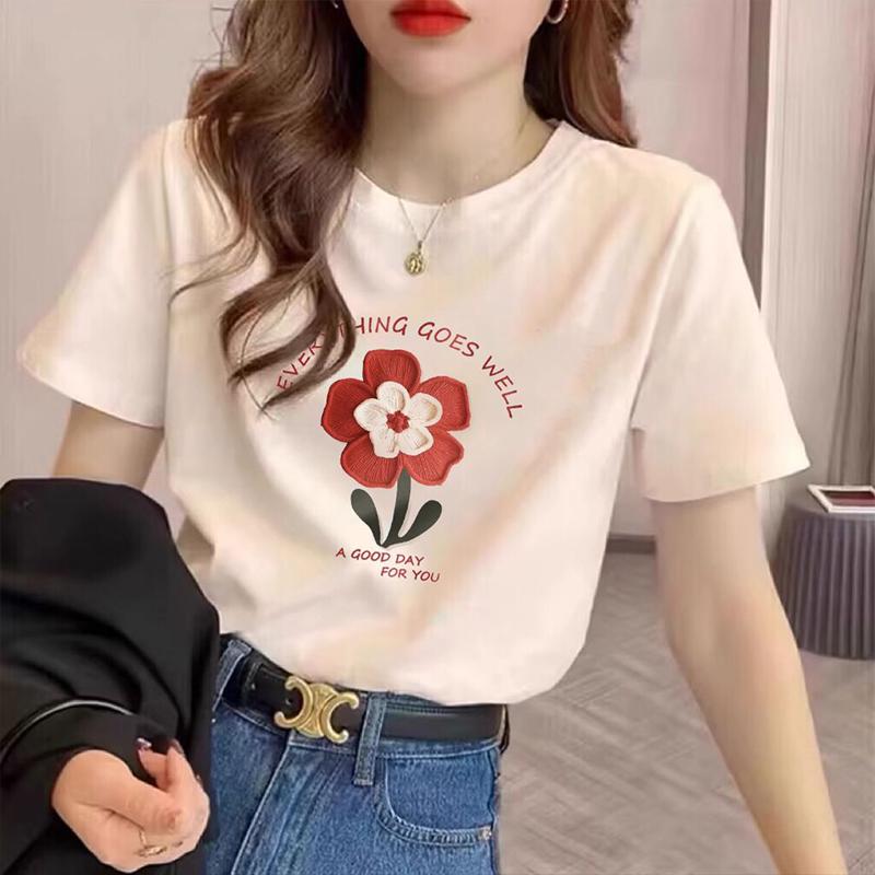 

абрикосовая плечевая футболка с круглым вырезом из чистого хлопка с коротким рукавом женская лето 2025 новая популярная зарубежная мода тонкий топ S