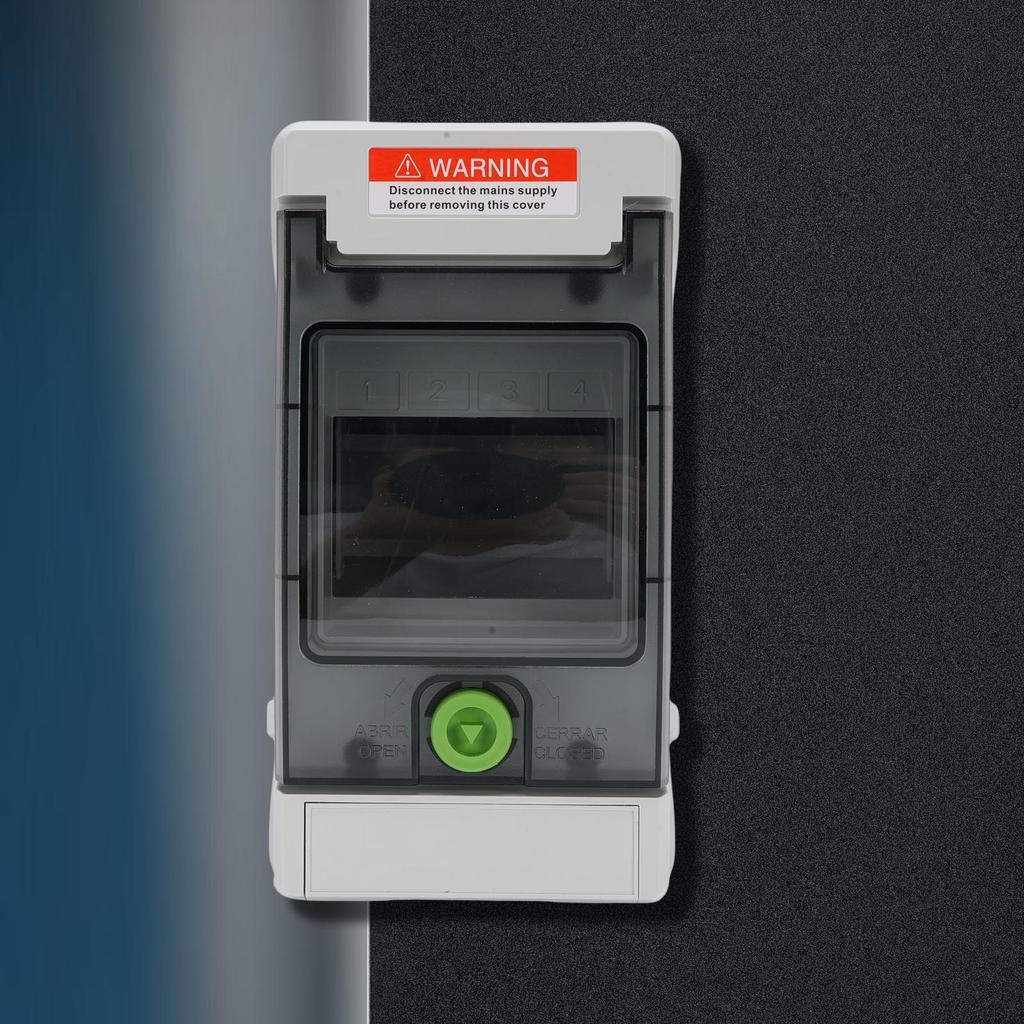 4 Way Circuit Breaker Box, IP66 Rain Proof ABS PC Transparent Cover Miniature Electrical Breaker Box DIN Rail Design Distribution   Box for