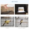 Bird Cage with Carrying Handle and Removable Tray, Metal and Plastic, 50.5x41x63 Cm, Black