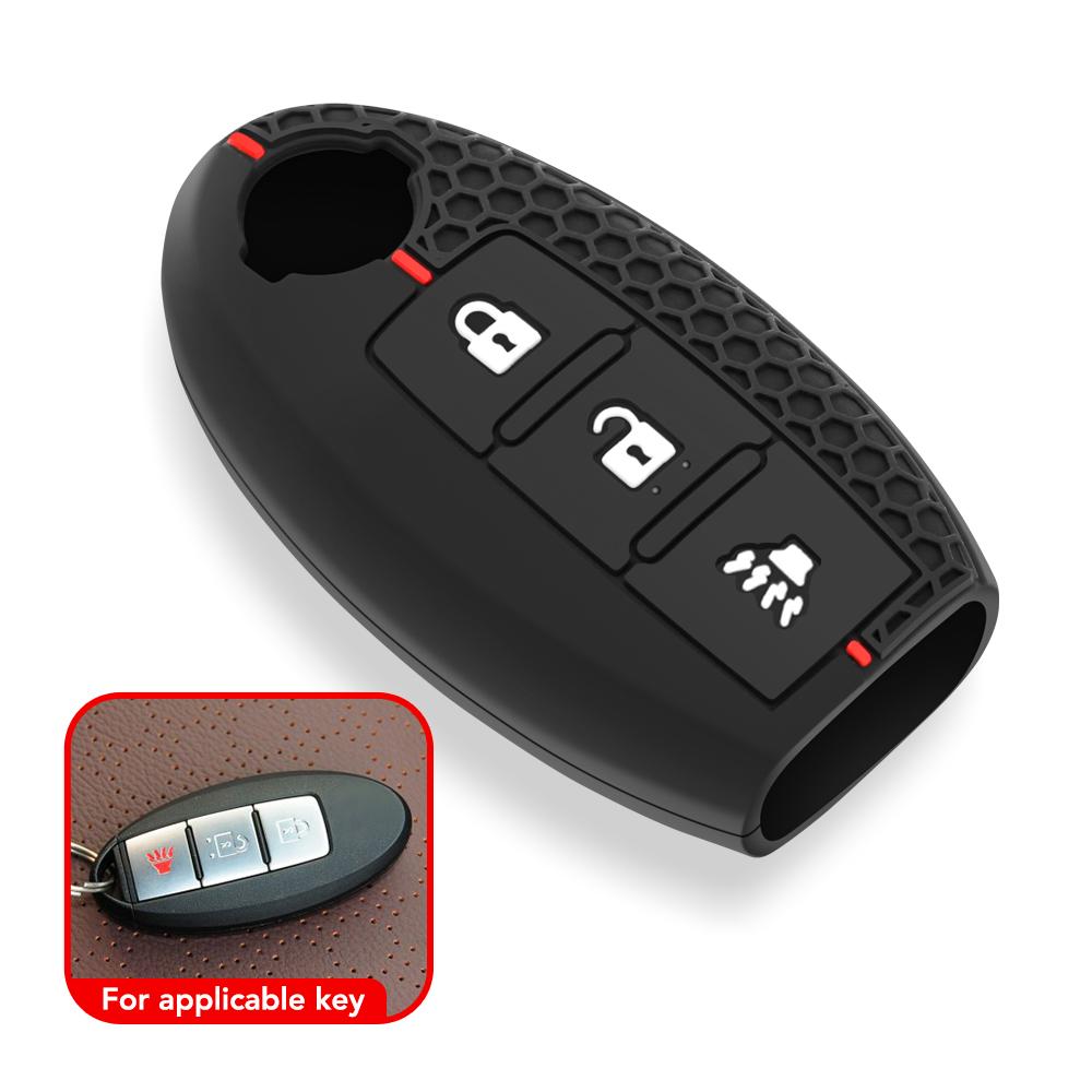 

Силиконовый чехол для ключа для Nissan Tiida Qashqai J11 J10 Micra Kicks Altima X-Trail Fuga Navara Leaf Note Sentra Murano Car Key Cover серый