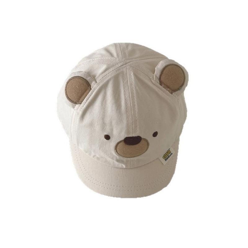 Cute Sporty Kids Boy Baseball Cap Simplicity Cartoon Bear Peak Cap for Toddler Boy Travel Sunshade Baby Photography Props Hat