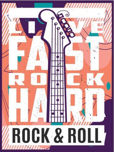 

Metal plaque vintage retro style Live Fast Rock Hard Classic tin door signAluminum 20x30cm（7.8x11.8inch）