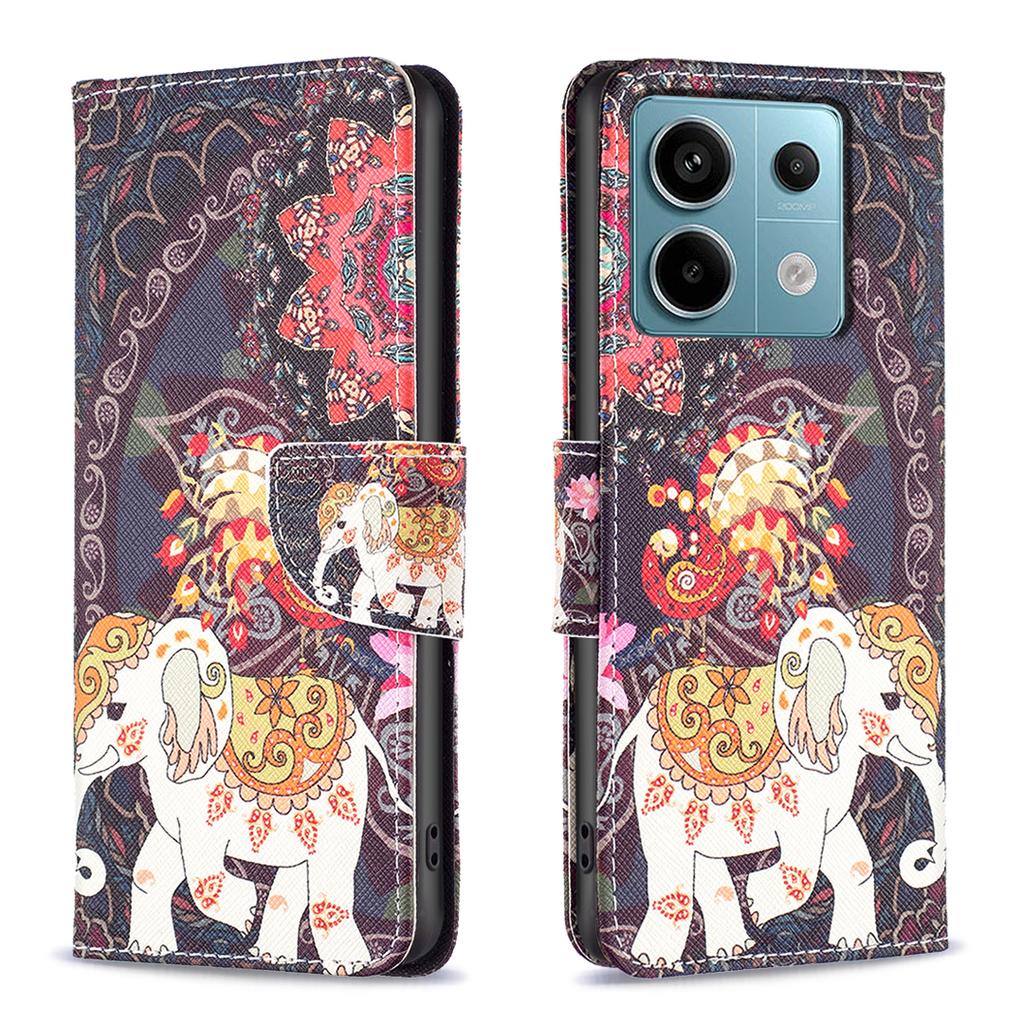 For Xiaomi Redmi Note 13 Pro 5G/Poco X6 5G Case Leather Cover with Wallet Pattern Printing