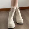 Flache Plateau Damen Stiefeletten Wildleder Mode Goth Laufschuhe Winter Neuer Trend Lässig Frau Chelsea Kurzstiefel Damen